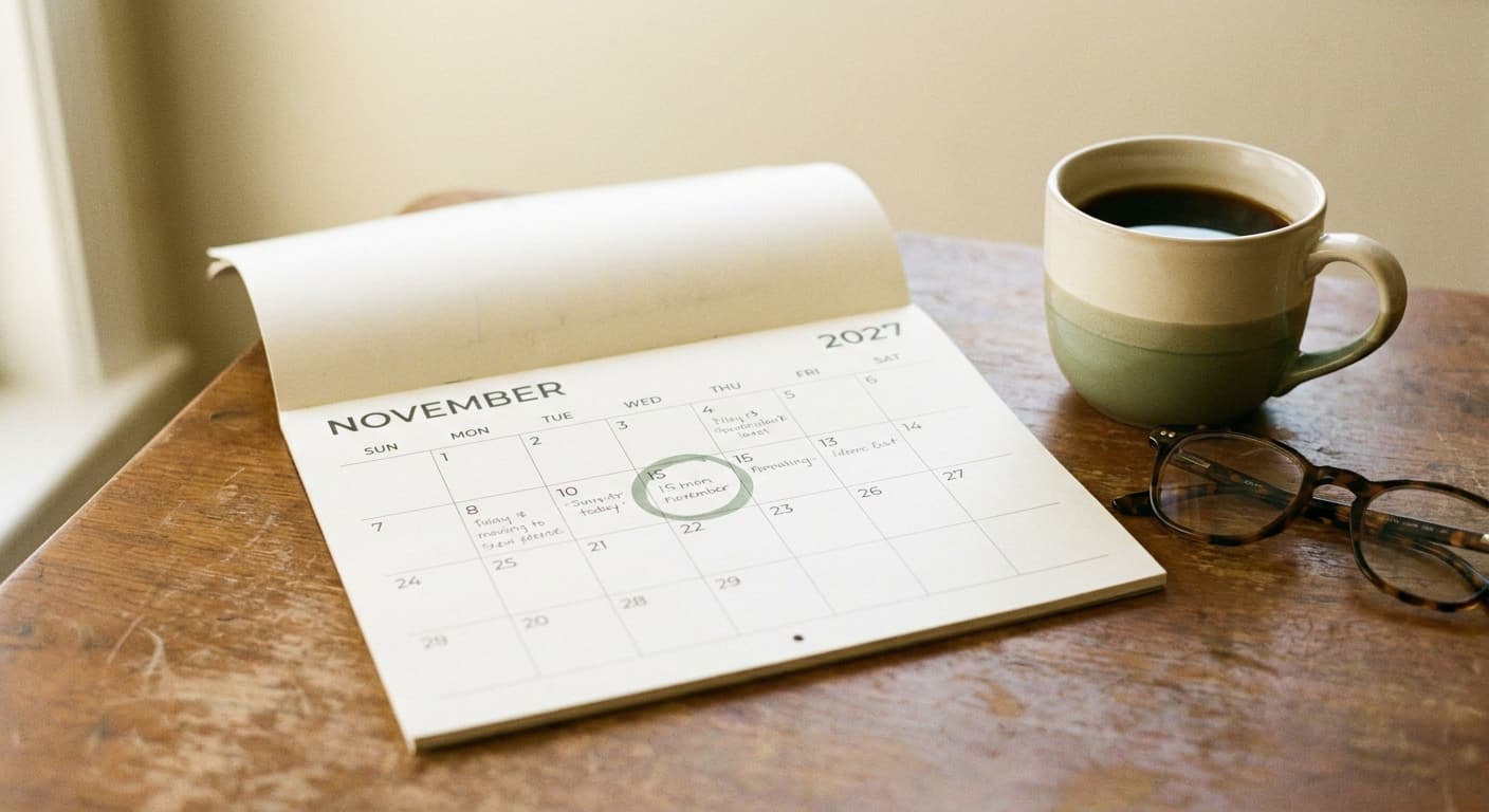 Calendar showing the open enrollment window for 2027 health insurance plans